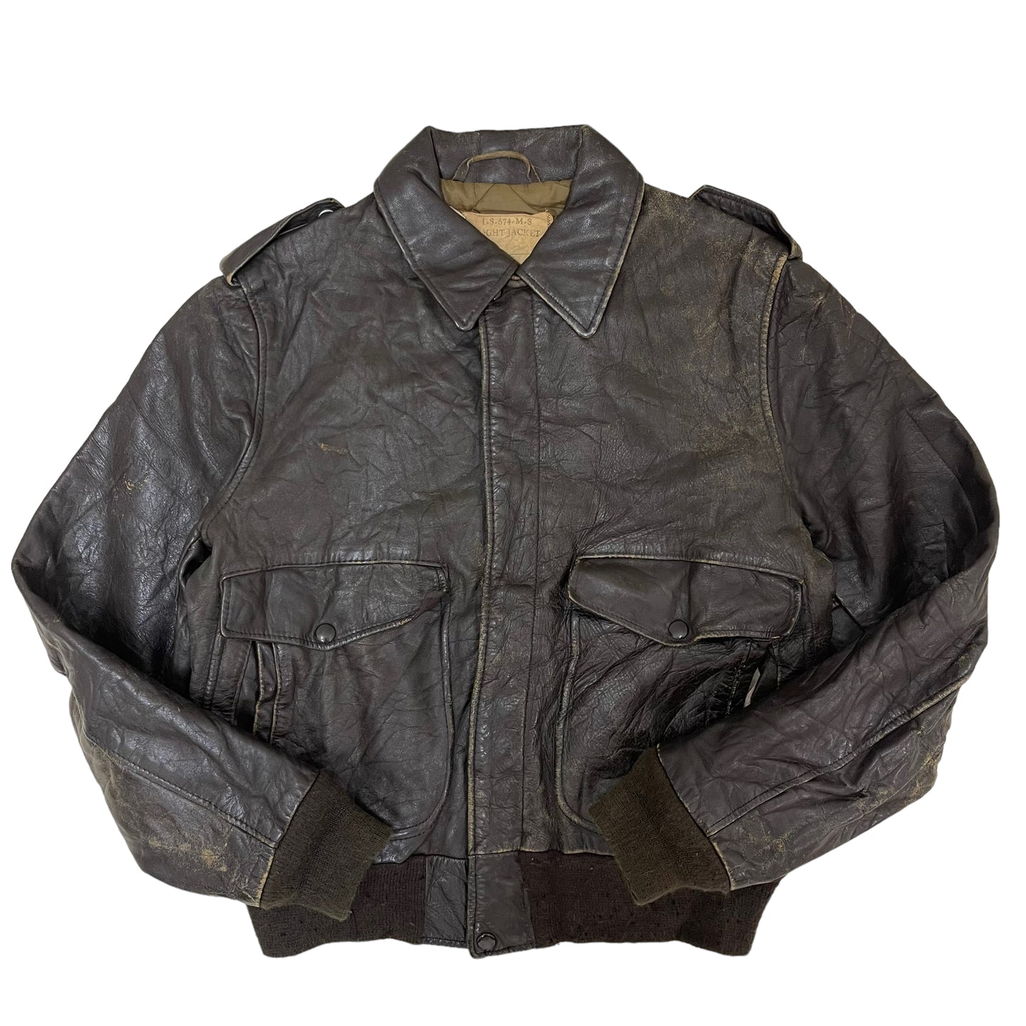 GC62 USA製 FLIGHT JACKET レザージャケット ブラウン メンズ