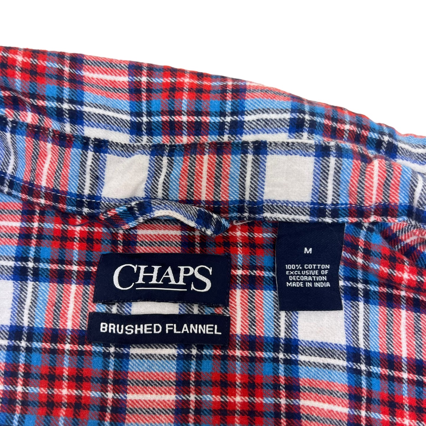 GM408 CHAPS チャップス BRUSHED FLANNEL 長袖 ボタンダウンシャツ 羽織り トップス フロントボタン レッド系 総柄 メンズ M