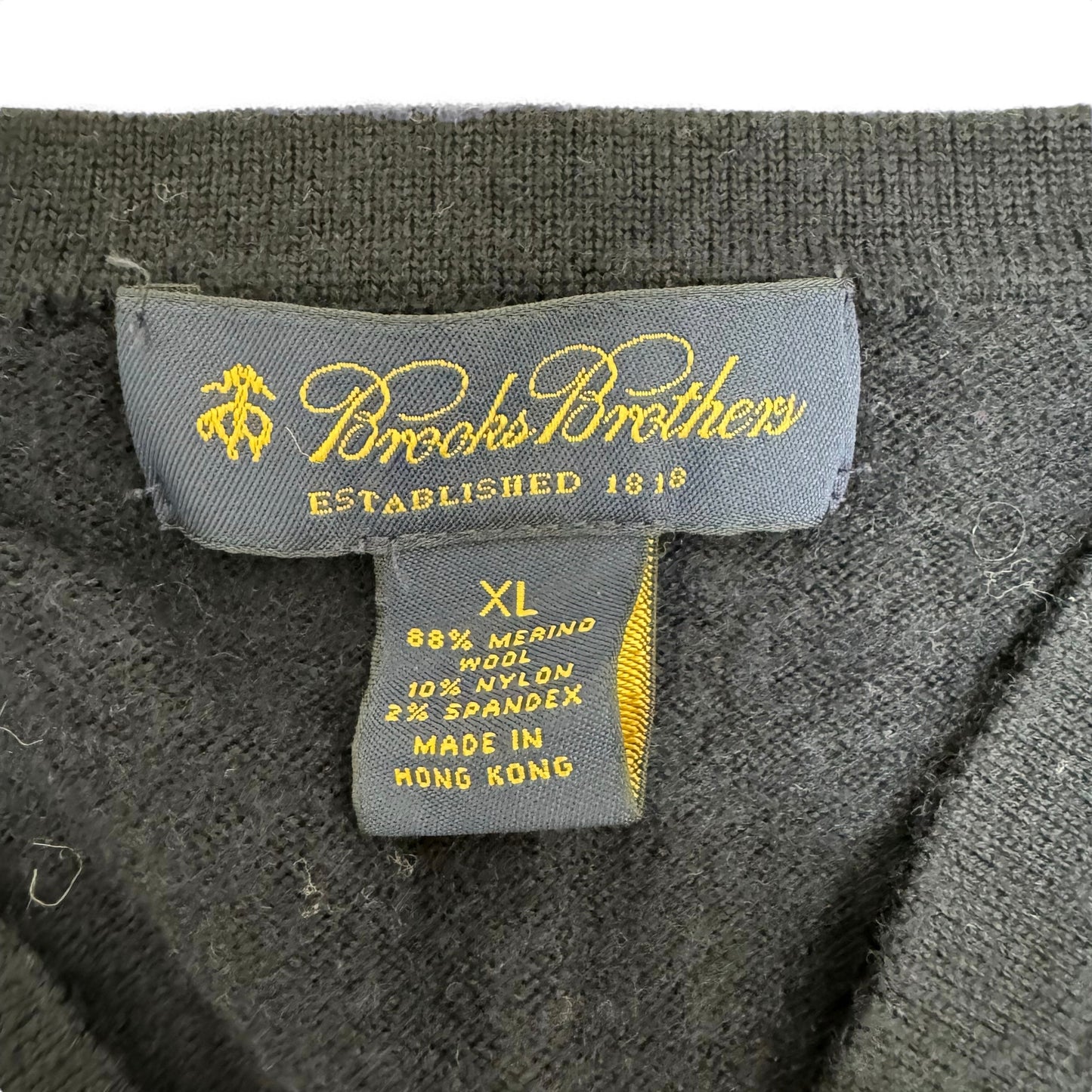 GC875 BROOKS BROTHERS ブルックスブラザーズ ニットセーター ニット セーター Vネック 長袖 ネイビー サイズXL