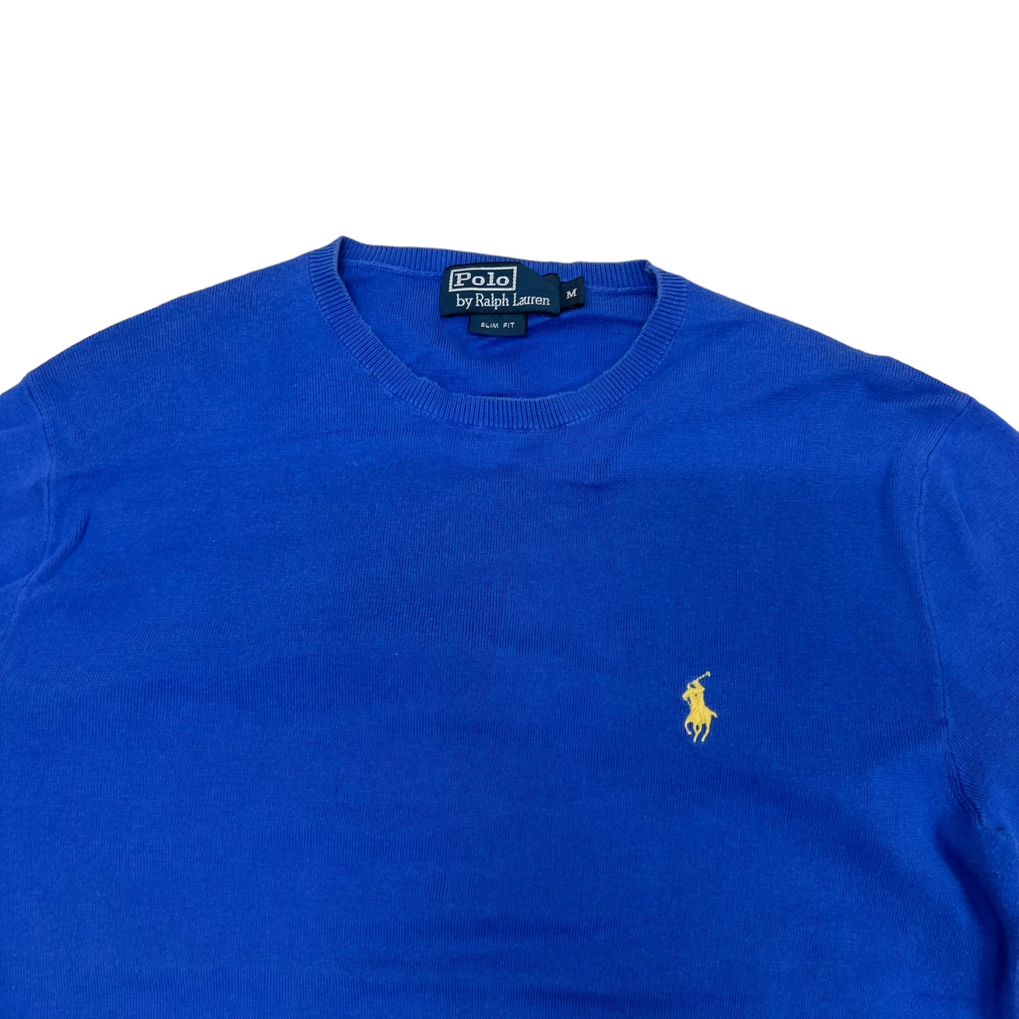 GM241 POLO RALPH LAUREN ポロラルフローレン SLIM FIT 長袖 ニット トップス ブルー メンズ M