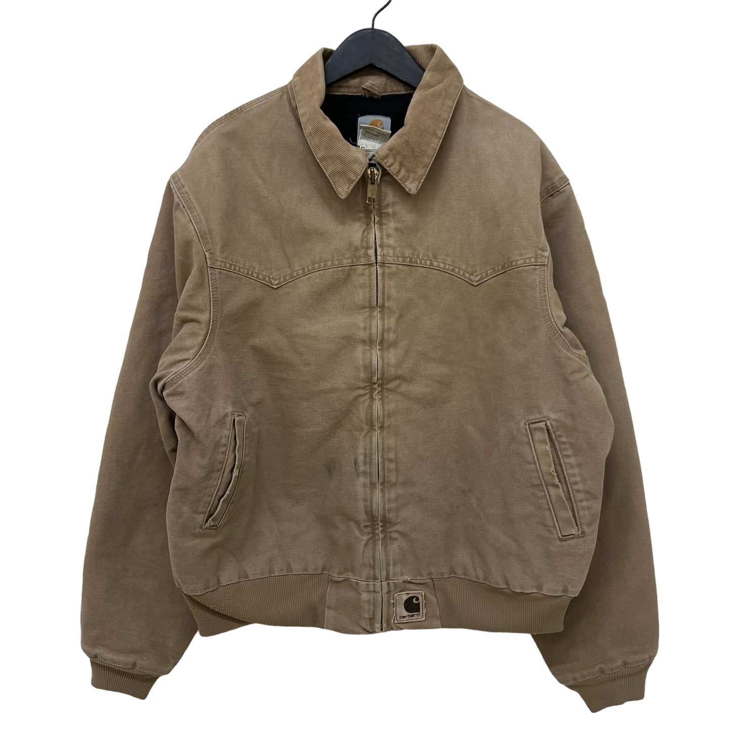 GM126 Carhartt カーハート 長袖 ジップアップ ダックジャケット 上着 羽織り トップス ベージュ系 メンズ 実寸参考