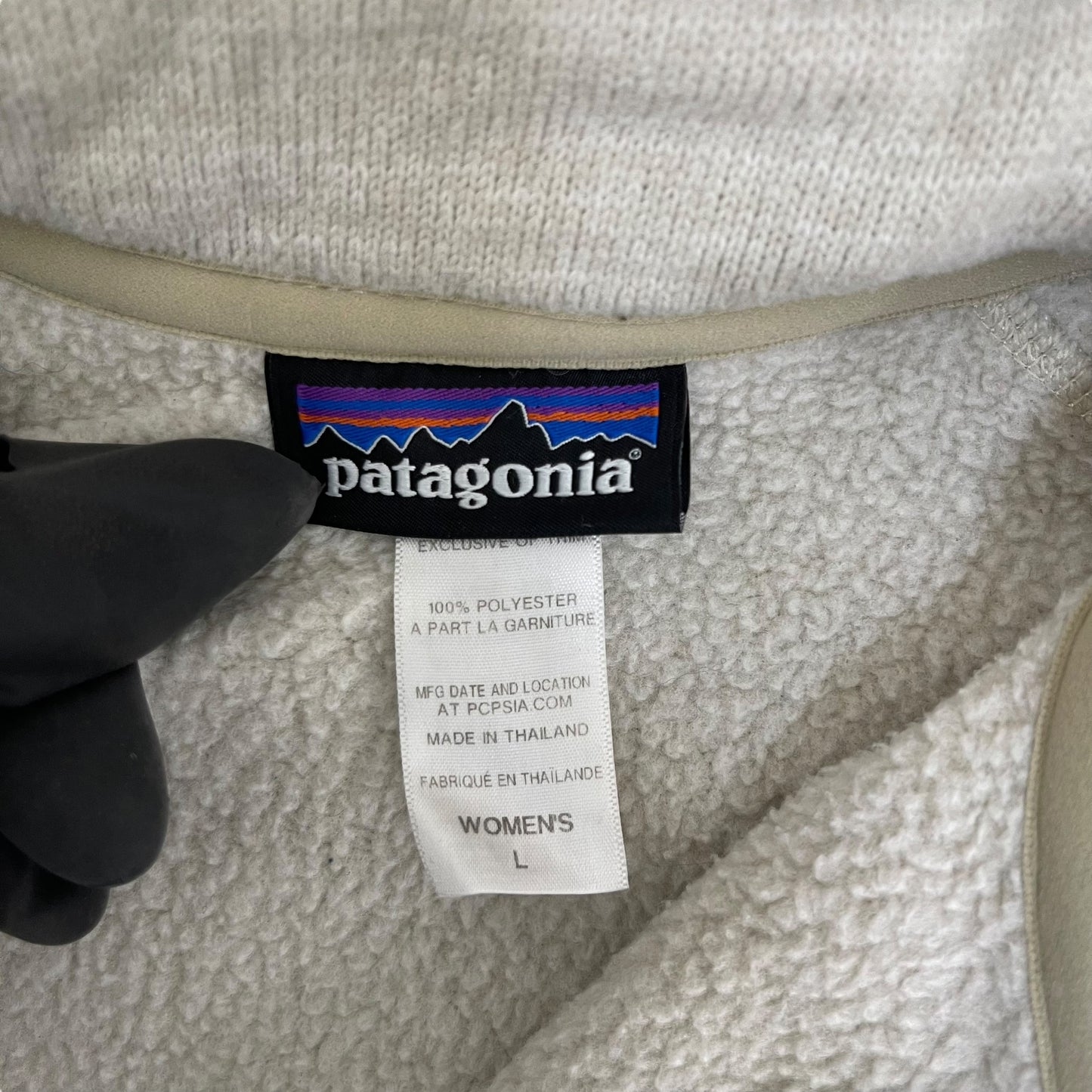 GC249 patagonia フリーストップス ハーフジップアップ トップス オフホワイト 裏起毛 レディース サイズL