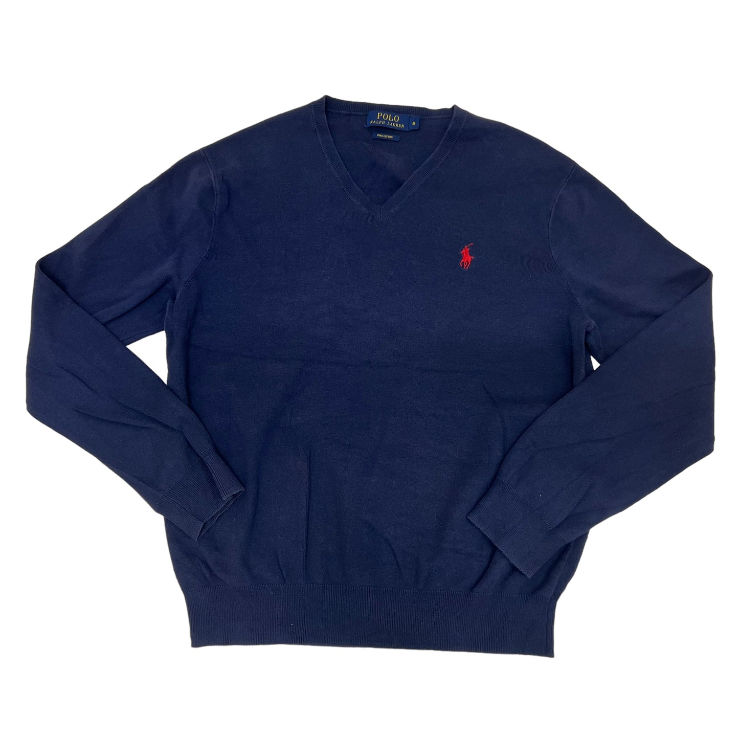 GM249 POLO RALPH LAUREN ポロラルフローレン 長袖 トップス Vネック ネイビー メンズ M