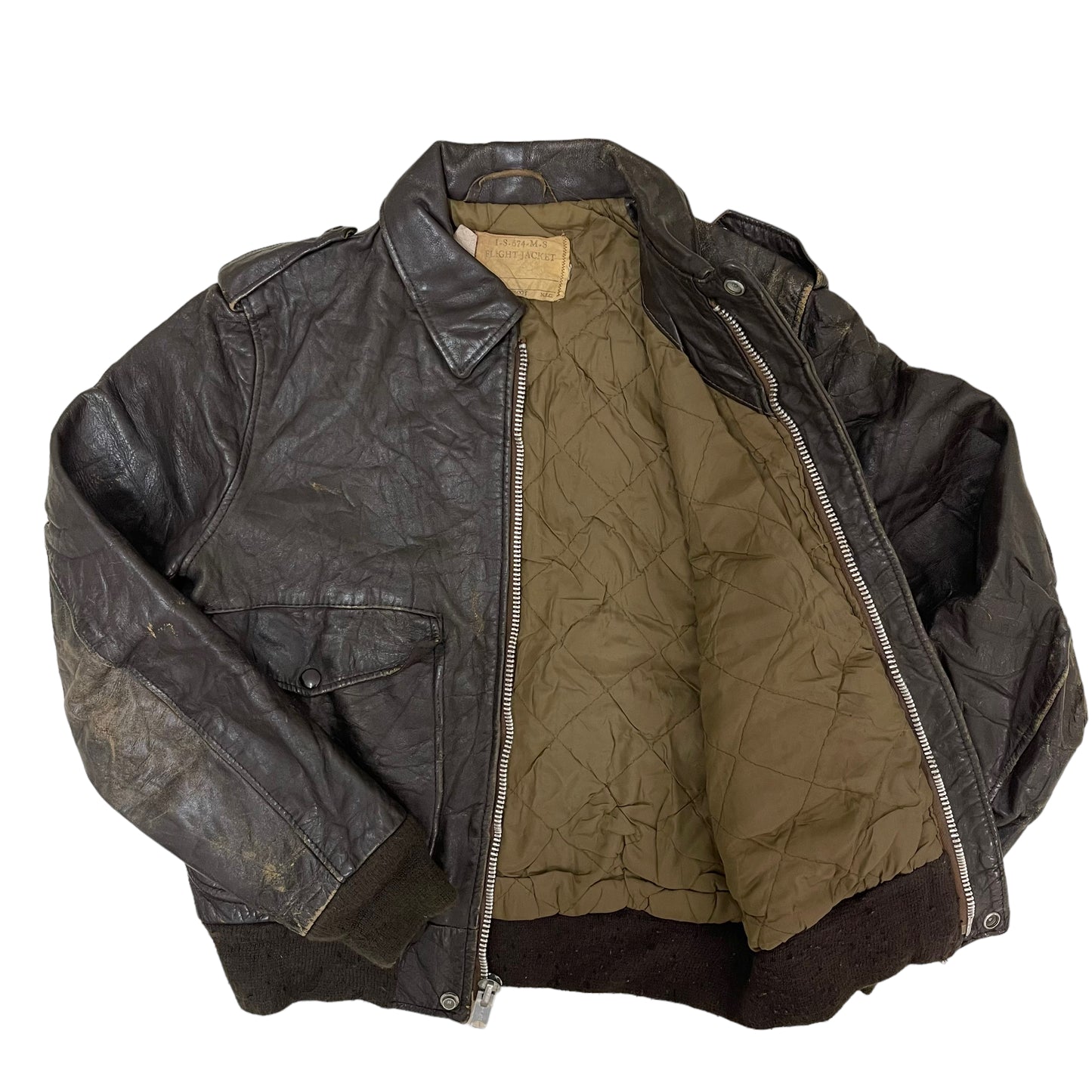 GC62 USA製 FLIGHT JACKET レザージャケット ブラウン メンズ