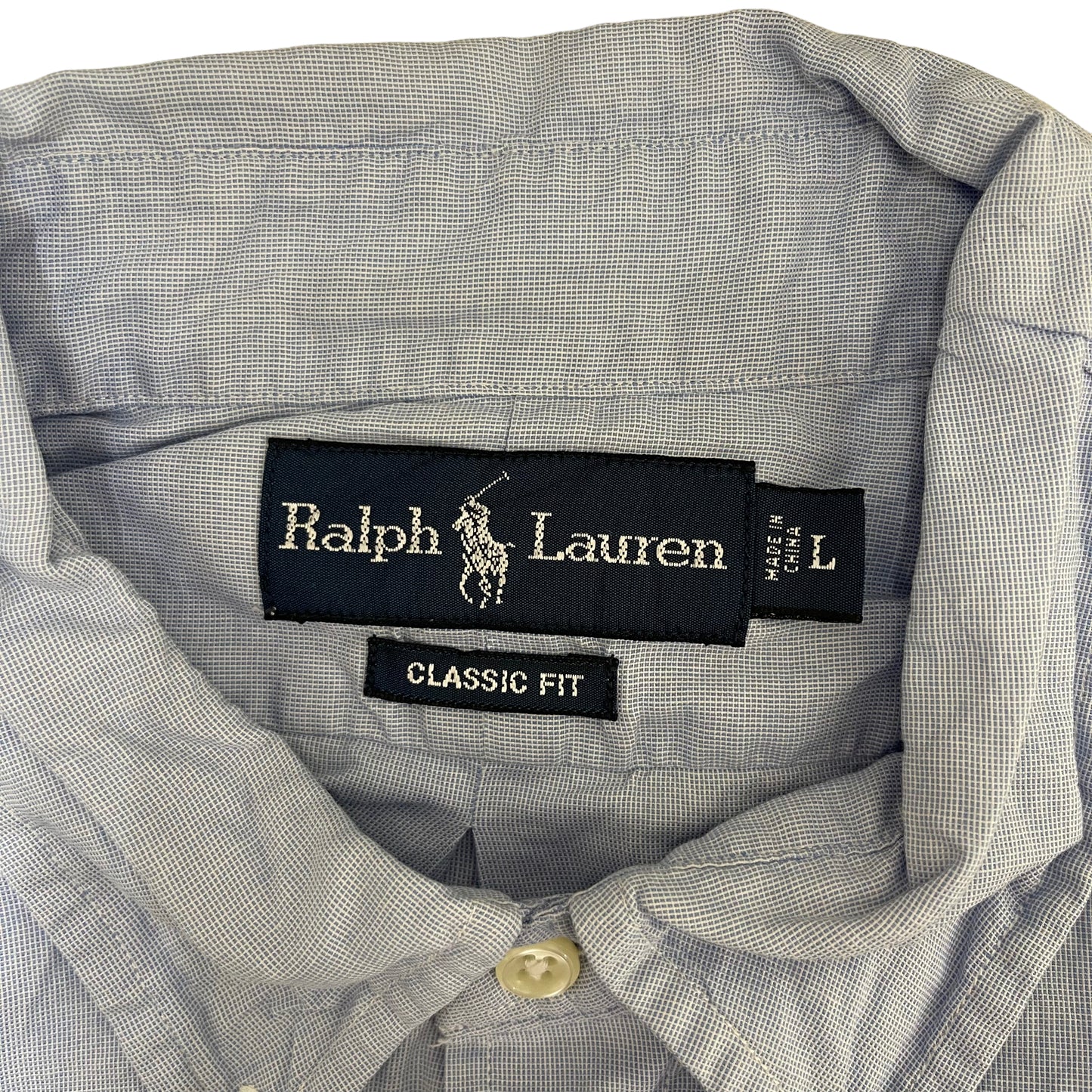 GC27 RALPH LAUREN CLASSIC FITカッターシャツ 水色 メンズ サイズL