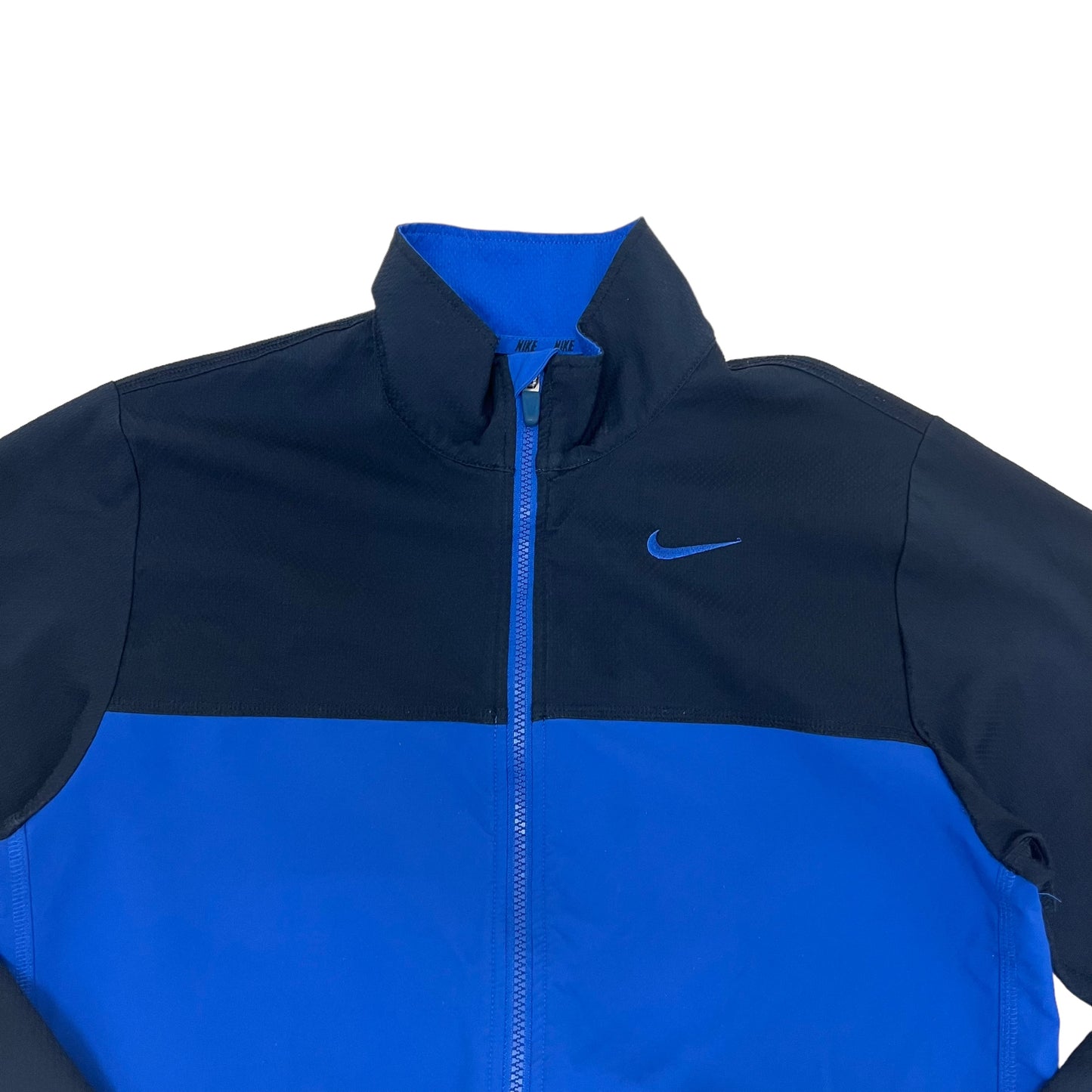 GM347 NIKE ナイキ DRI-FIT 長袖 ジップアップ ジャケット 上着 羽織り トップス ブルー ブラック メンズ s