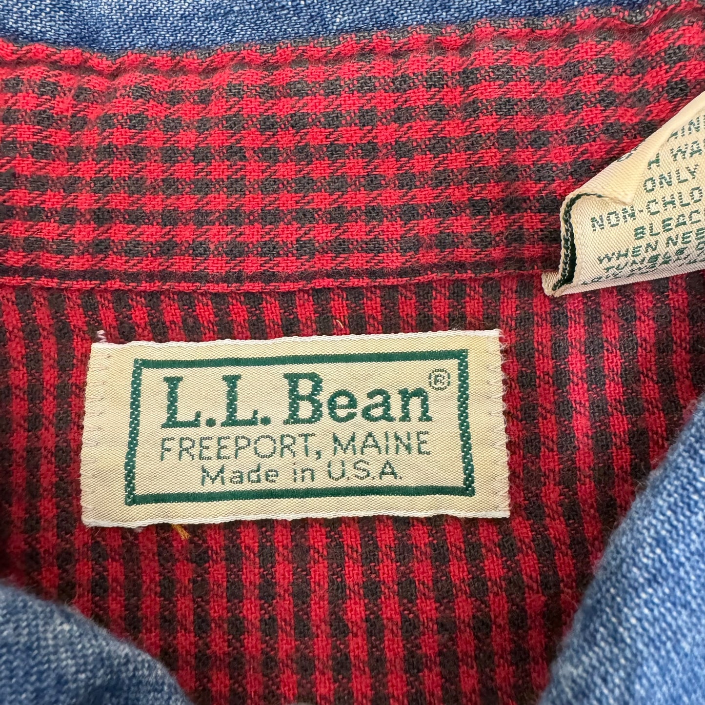 GC901 USA製 アメリカ製 L.L.Bean エルエルビーン コットン 綿 100% ジャケット 羽織り デニムシャツ デニムジャケット トップス インディゴブルー メンズ サイズM