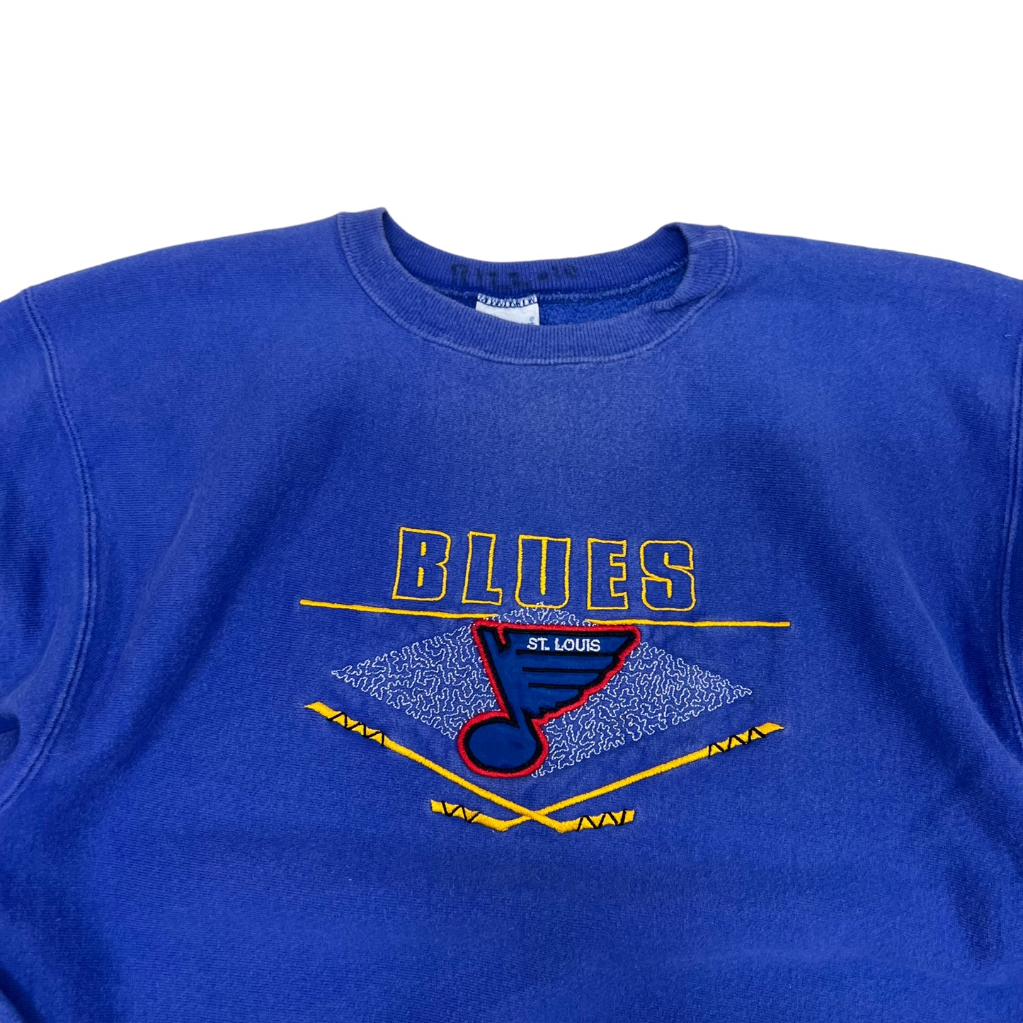 GM54 Champion チャンピオン  NHL SAINT LOUIS BLUES セントルイスブルース ロゴスウェット トレーナー ブルー メンズ XL