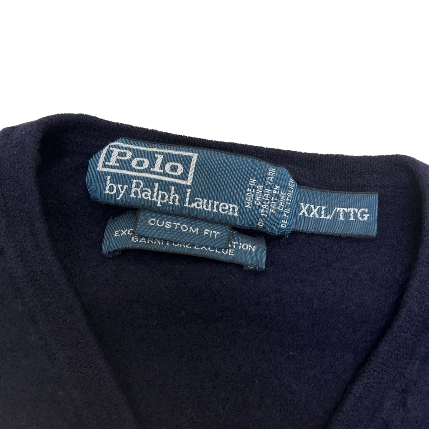 GM285 POLO RALPH LAUREN ポロラルフローレン 長袖 ニット トップス ネイビー メンズ XXL