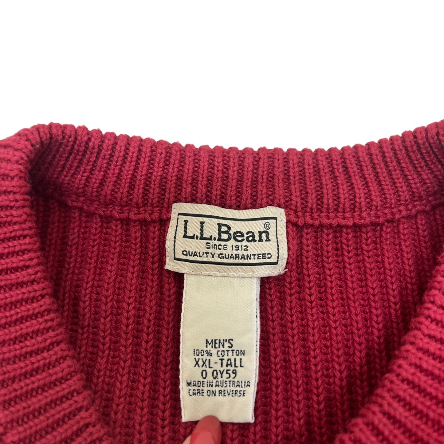 GM359 L.L.Bean エルエルビーン 長袖 ニット セーター トップス プルオーバー レッド メンズ XXL