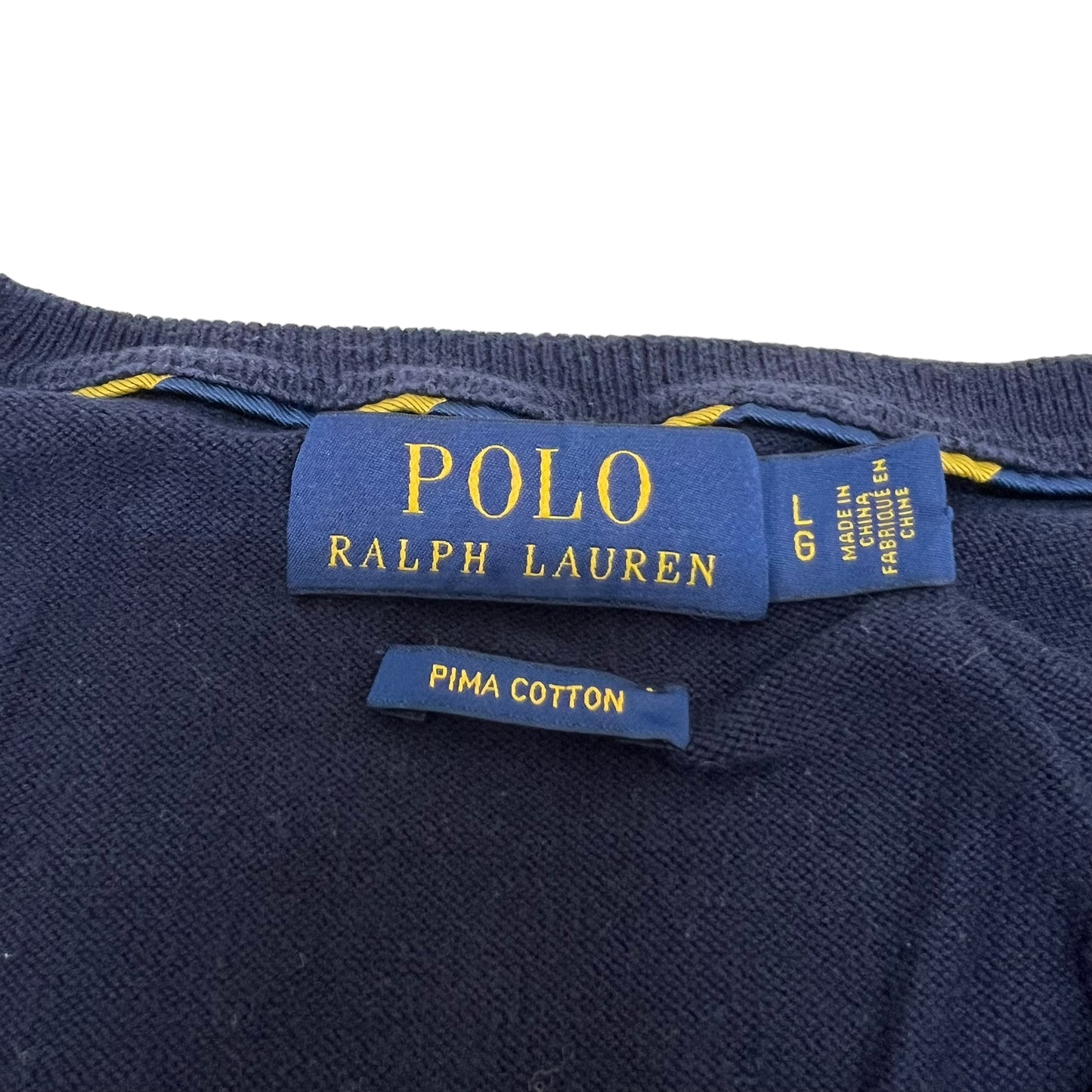 GM267 POLO RALPH LAUREN ポロラルフローレン 長袖 ニット トップス ネイビー系 メンズ L