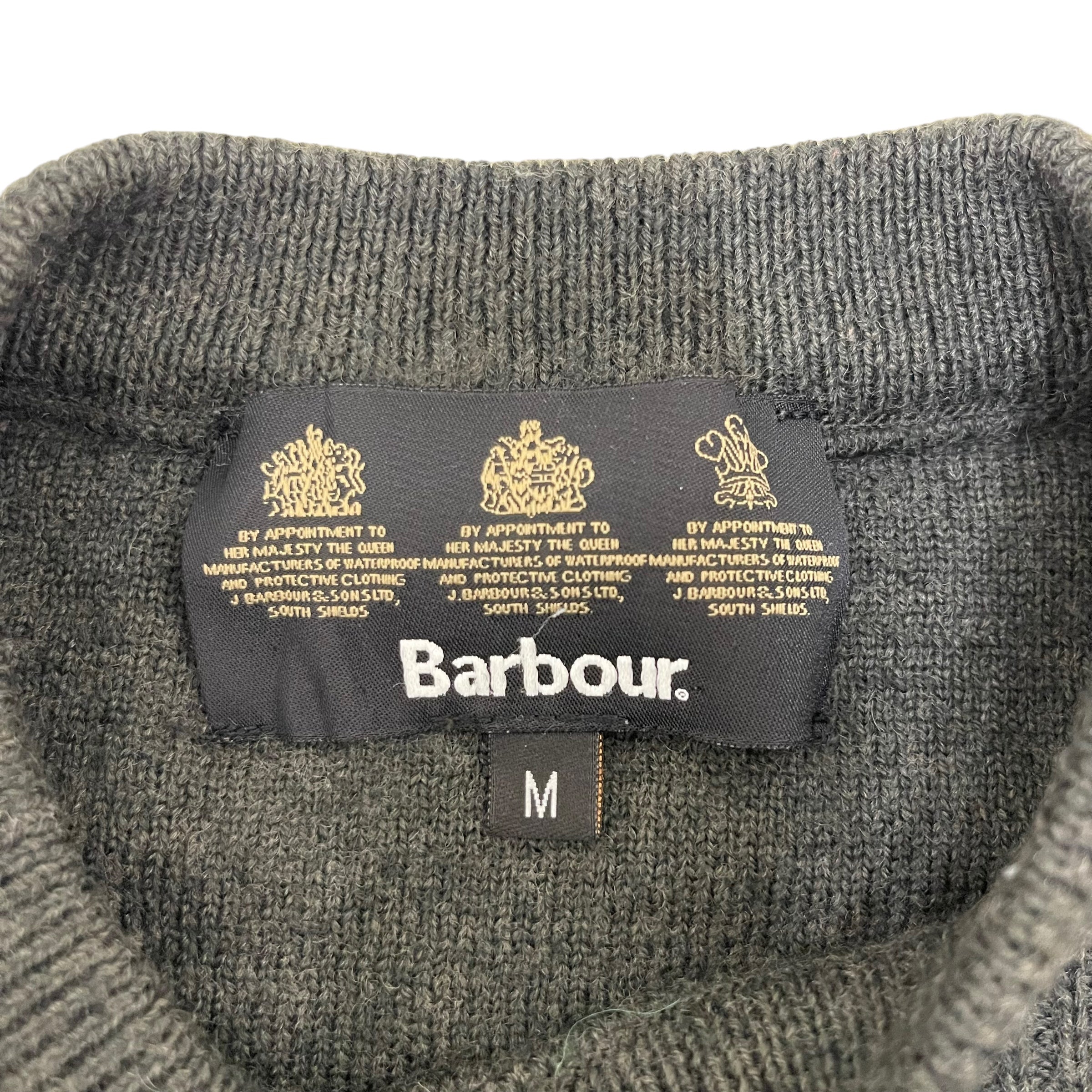 GC175 Barbour ニット セーター プルオーバー エルボーパッチ ブラウン メンズ サイズM