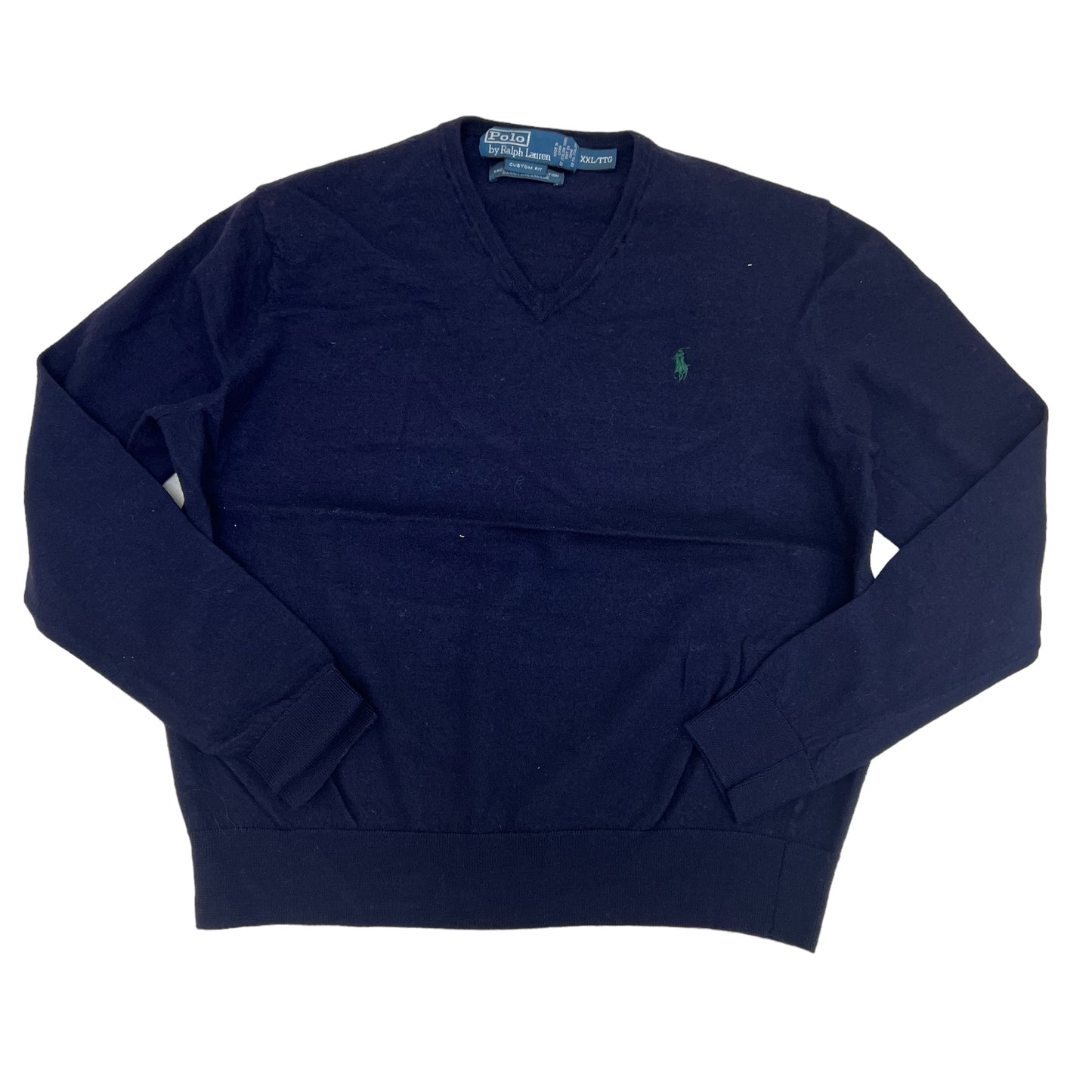 GM285 POLO RALPH LAUREN ポロラルフローレン 長袖 ニット トップス ネイビー メンズ XXL