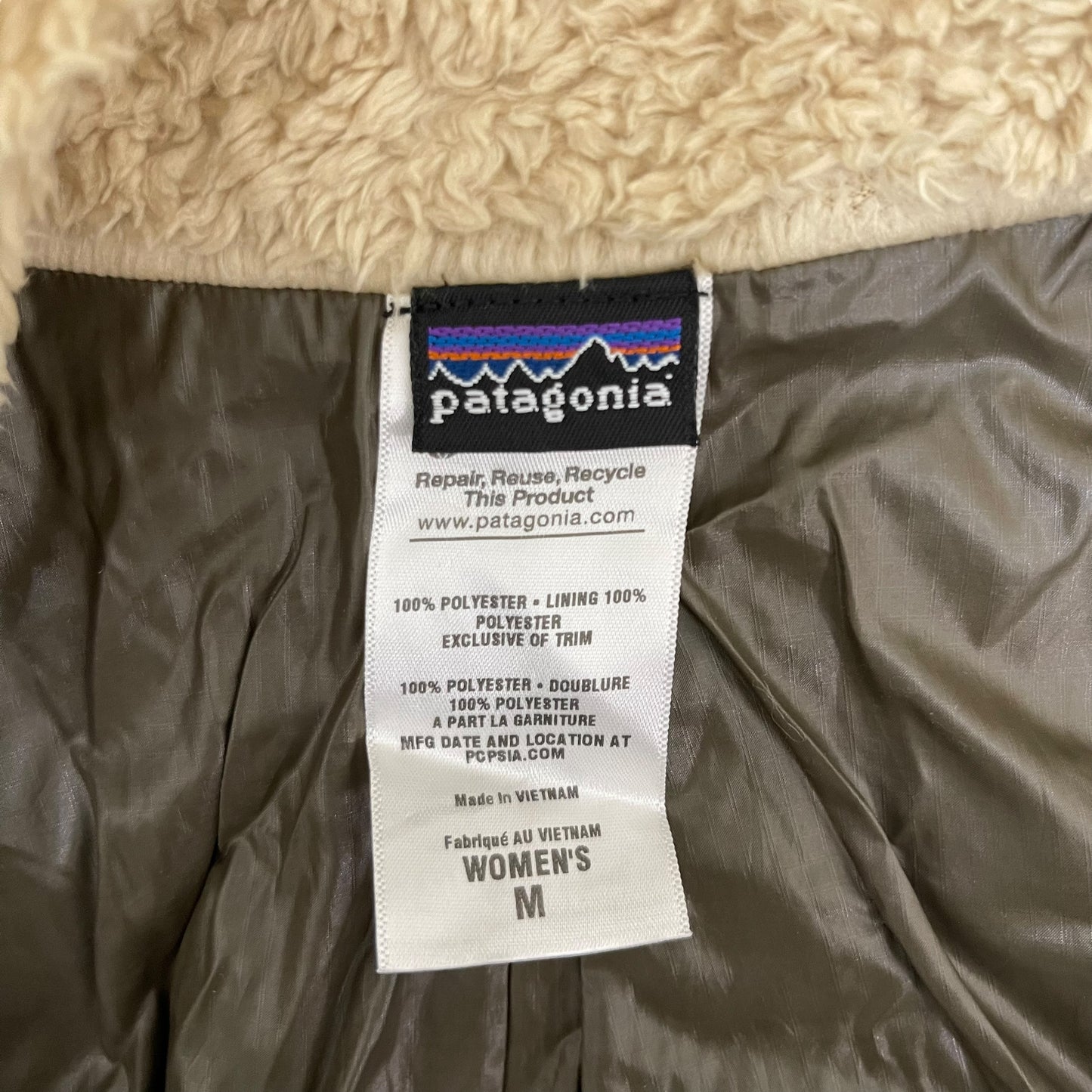 GC362 patagonia フリーストップス トップス ジップアップ ベージュ レディース サイズM