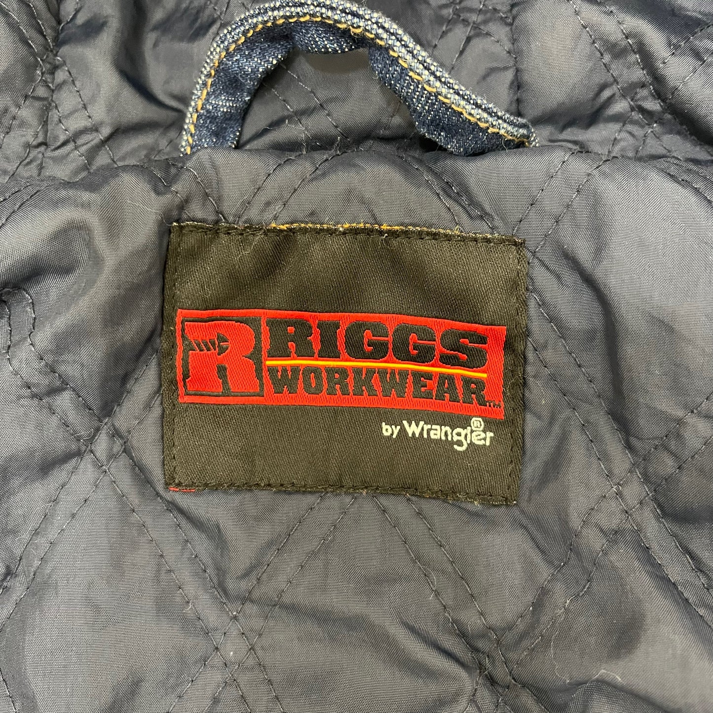 GC229 Wrangler RIGGS WORKWEAR フーディーデニムジャケット キルティングライニング ネイビー系 メンズ サイズXL