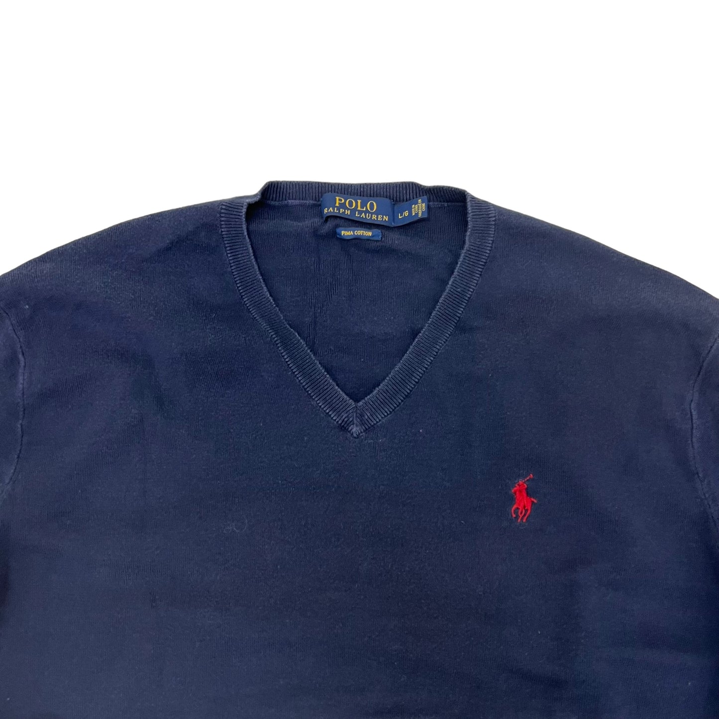 GM269 POLO RALPH LAUREN ポロラルフローレン 長袖 ニット トップス ネイビー メンズ L