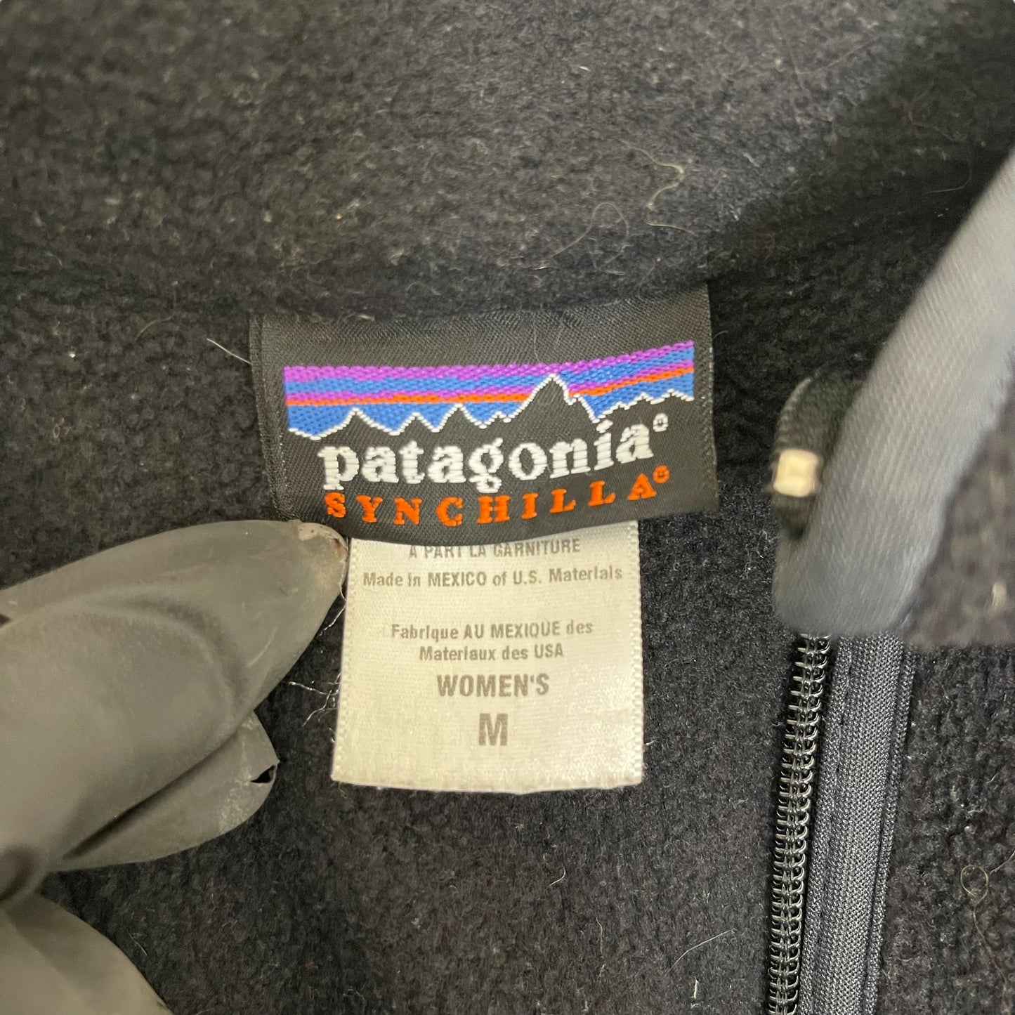 GC331 patagonia SYNGHILLA フリーストップス ハーフジップアップ トップス ブラック レディース サイズM