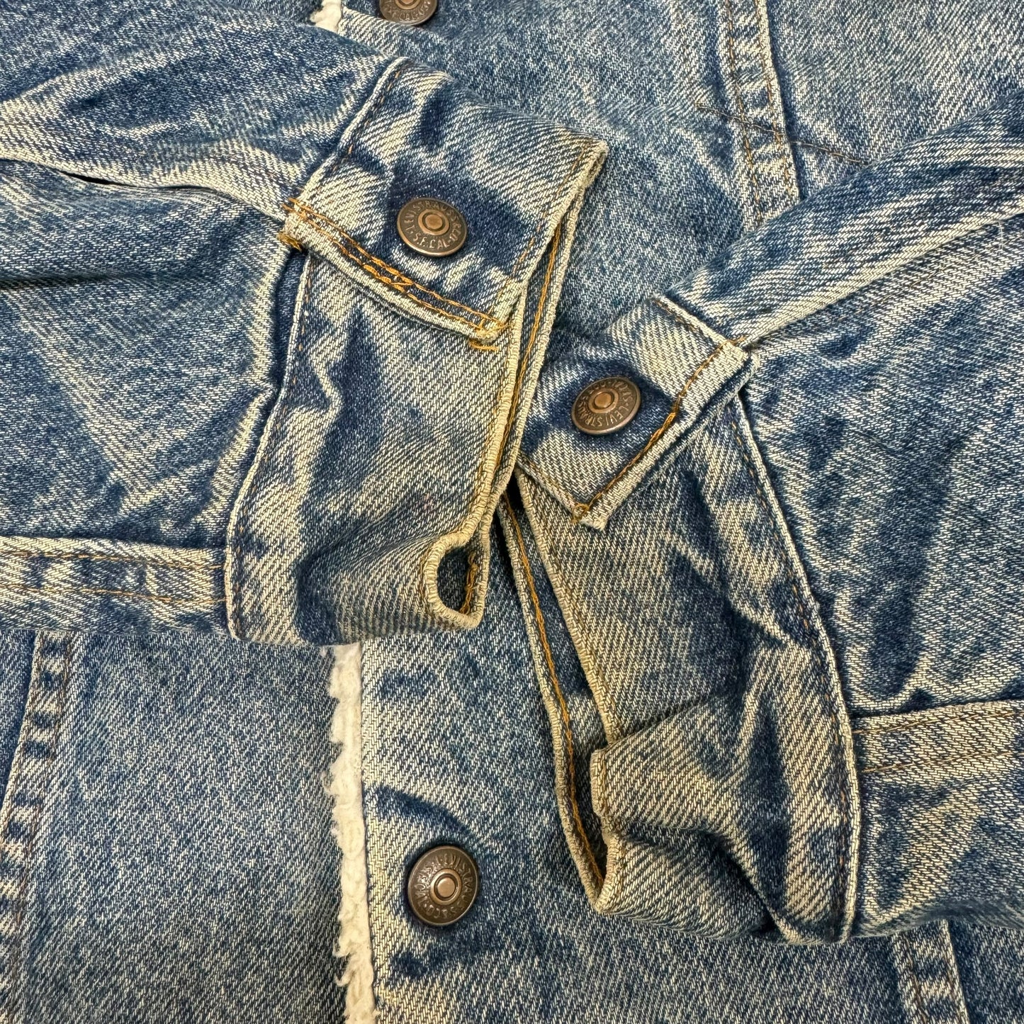 GC962 USA製 LEVI'S リーバイス デニムボアジャケット ジージャン デニムジャケット ジャケット 羽織り インディゴブルー メンズ サイズ44R