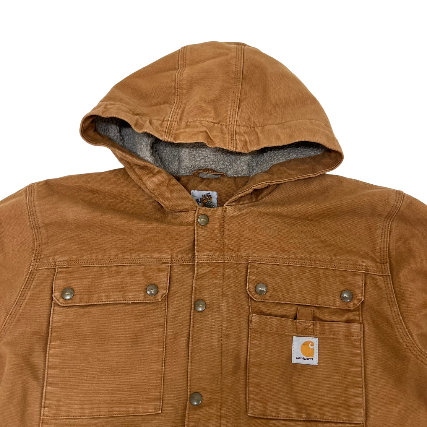 GM131 Carhartt カーハート 長袖 ジップアップ ダックジャケット 上着 羽織り トップス ブラウン メンズ L