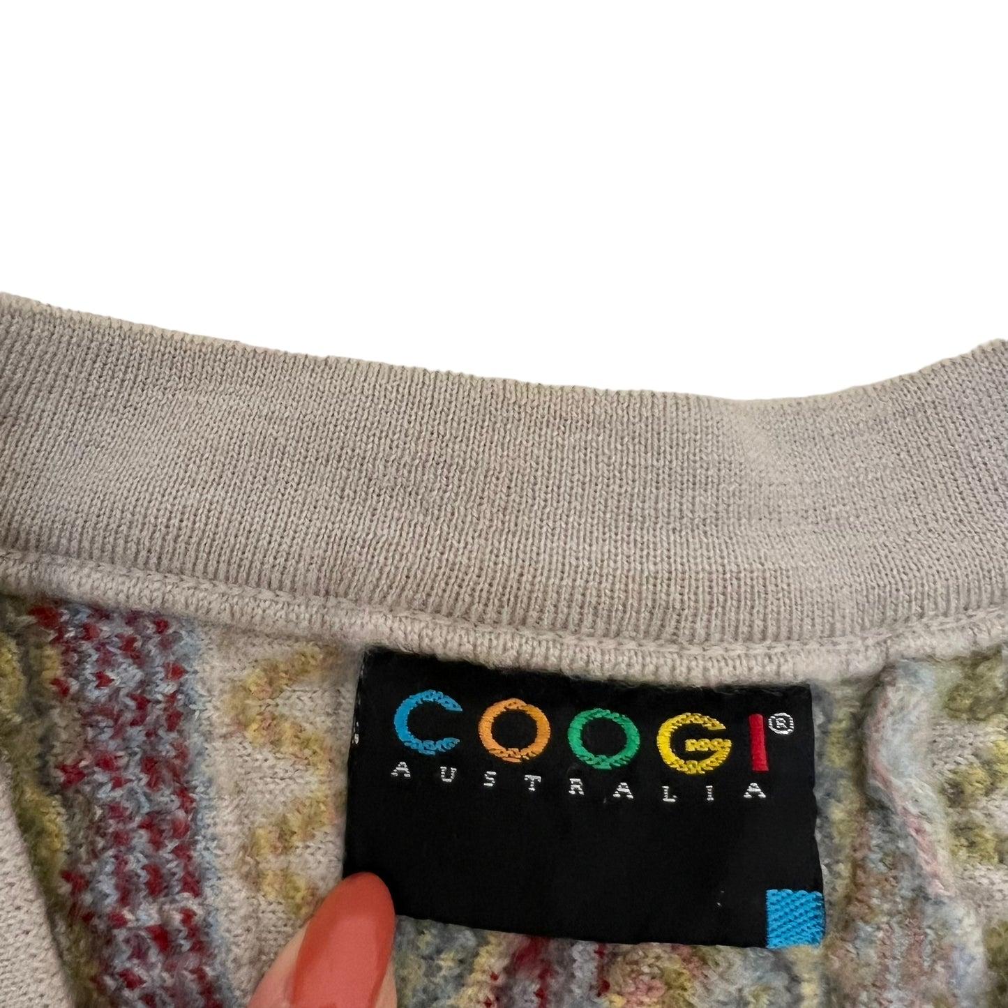 GM167 COOGI クージー 長袖 ニット トップス プルオーバー Vネック マルチカラー メンズ S