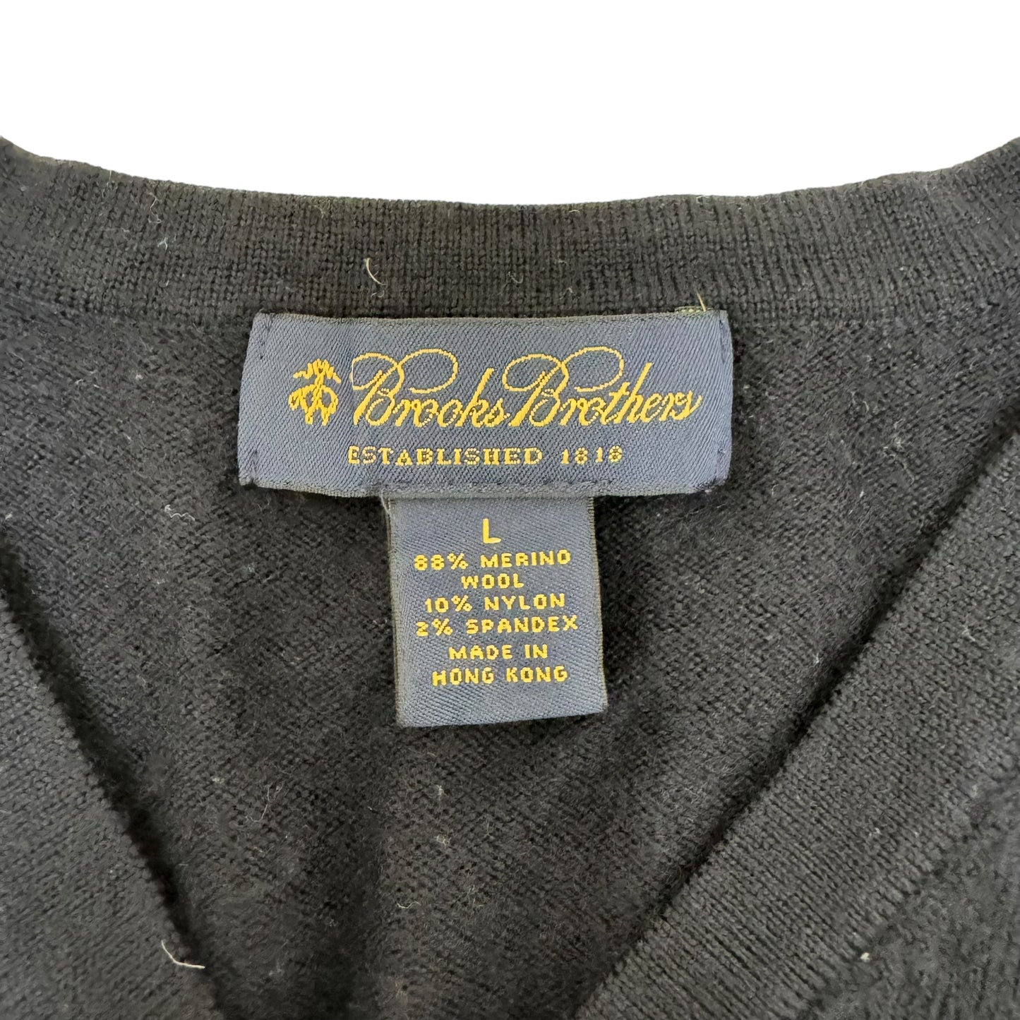 GC862 BROOKS BROTHERS ブルックスブラザーズ ニット セーター Vネック 長袖 トップス ネイビー メンズ サイズL