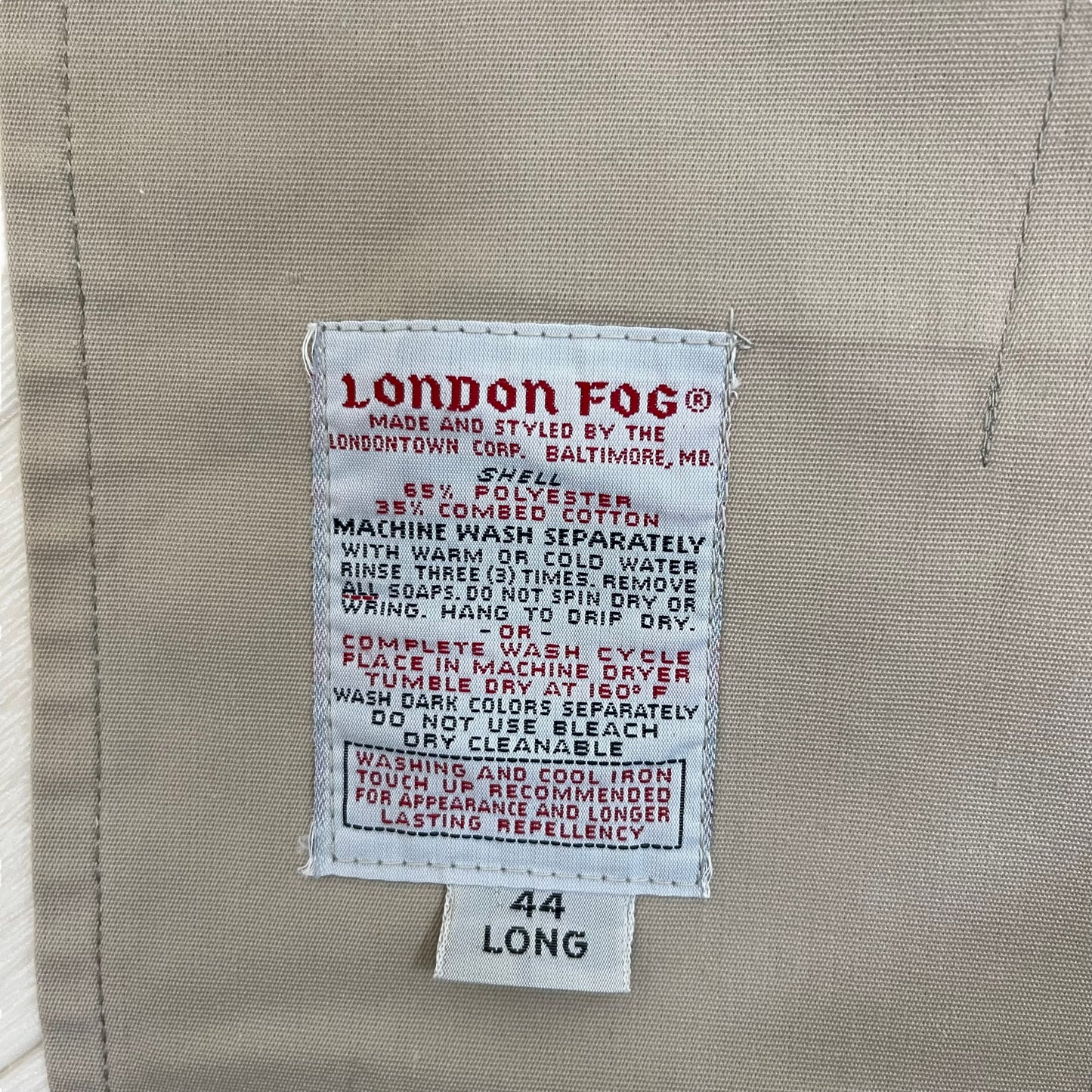 GC143 LONDON FOG ステンカラーコート トレンチコート コート ベージュ メンズ サイズ44