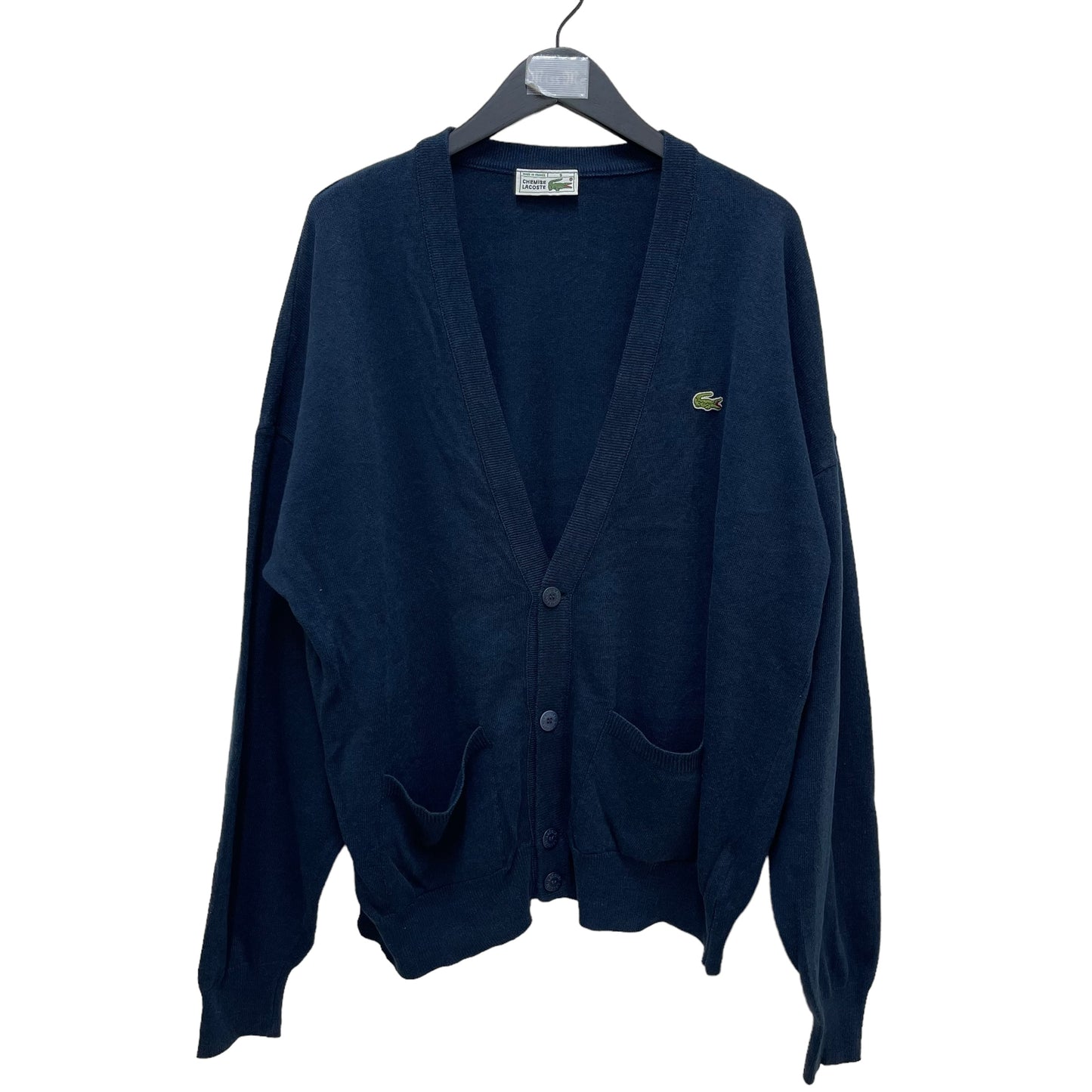 GC165 フランス製 CHEMISE LACOSTE カーディガン 羽織り ネイビー メンズ サイズS