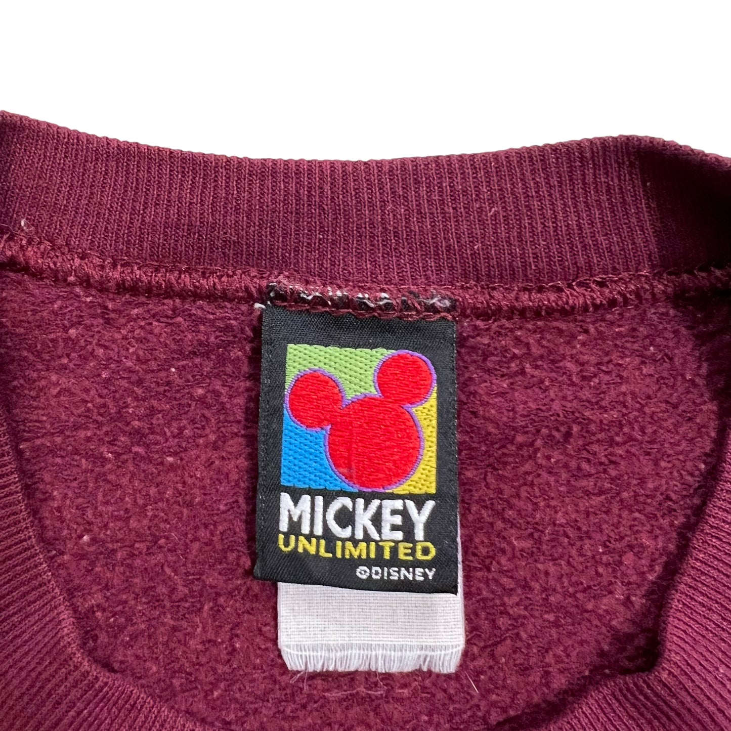 GM116 MICKEY UNLIMITED ミッキーアンリミテッド 長袖 スウェット トレーナー ボルドー メンズ 実寸参考