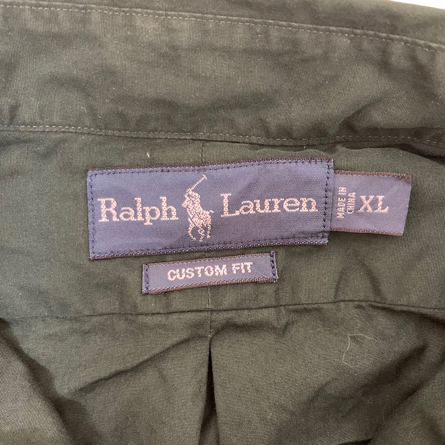 GC87 RALPH LAUREN CUSTOM FIT シャツ ボタンダウンシャツ グリーン メンズ サイズXL