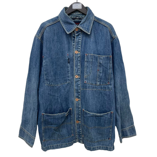 GC442 TOMMY JEANS カバーオール ワークジャケット デニムジャケット インディゴブルー メンズ サイズM