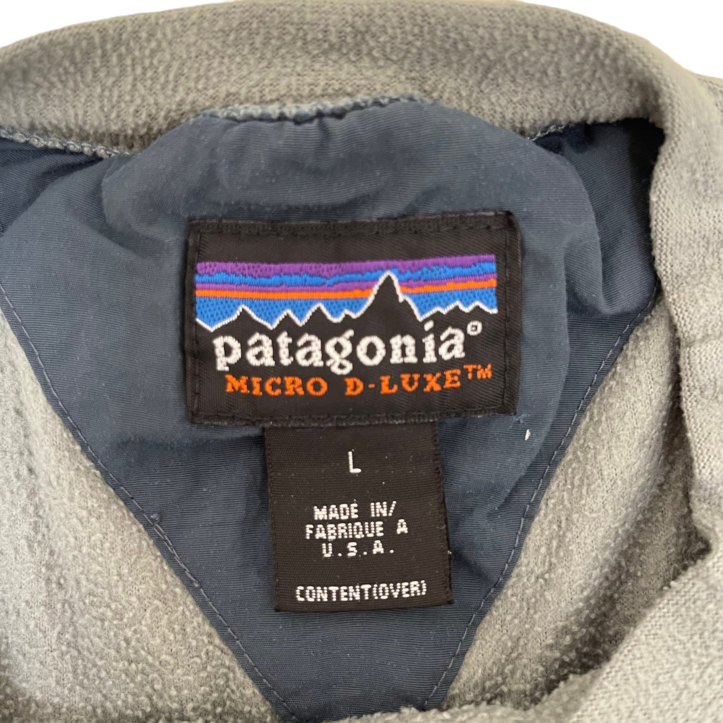 GC118 USA製 patagonia MICRO D-LUXE フリーストップス プルオーバー カーキ系 メンズ サイズL