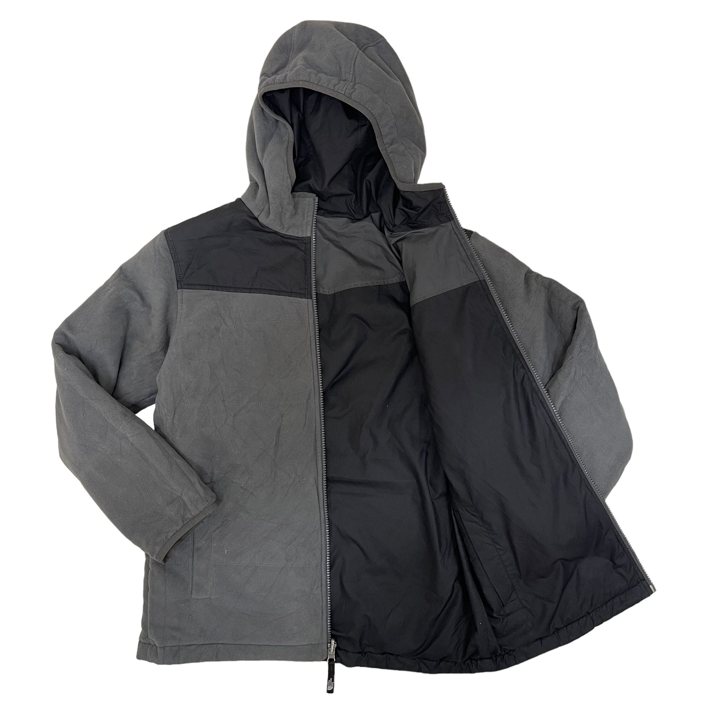 GC208 THE NORTH FACE 2WAYフリースジャケット 2WAY リバーシブル トップス ブラック×グレー メンズ サイズL