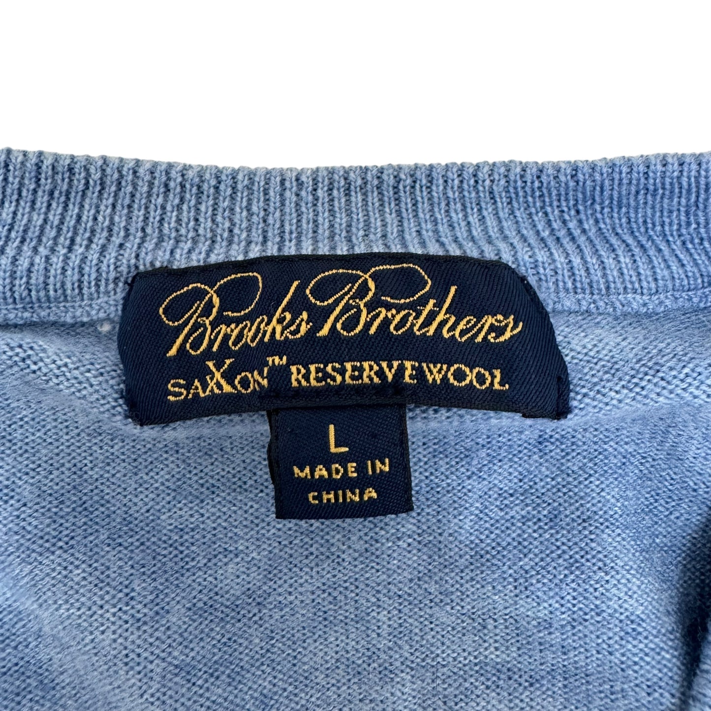 GC862 BROOKS BROTHERS ブルックスブラザーズ ニット セーター Vネック ライトブルー 長袖 メンズ サイズL