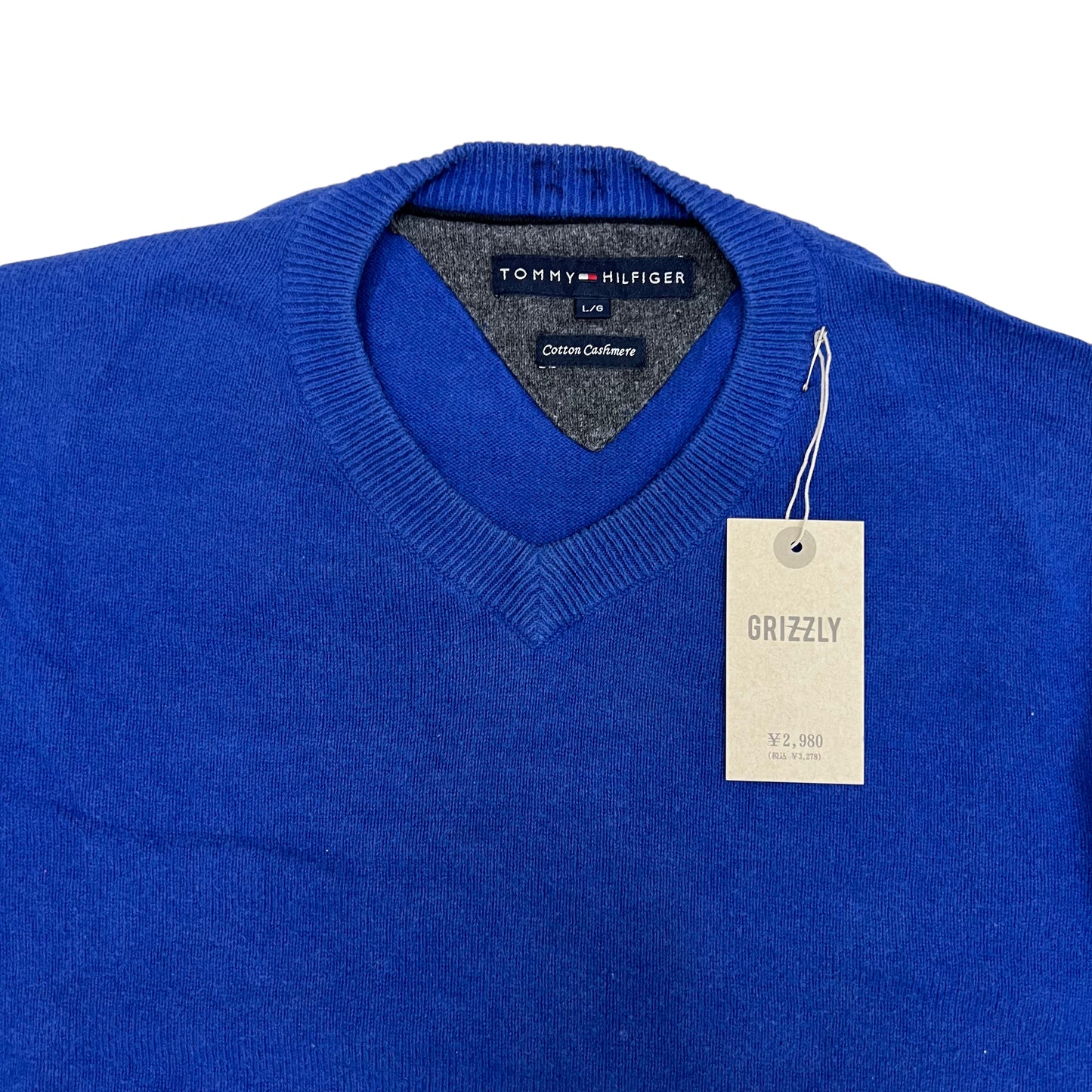 GM12 TOMMY HILFIGER トミーヒルフィガー Cotton Cashmere ニット トップス ブルー系 メンズ サイズ L