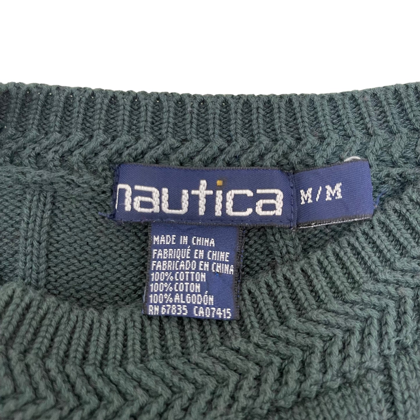 GC174 nautica ニット セーター グリーン×ネイビー×レッド×イエロー メンズ サイズM