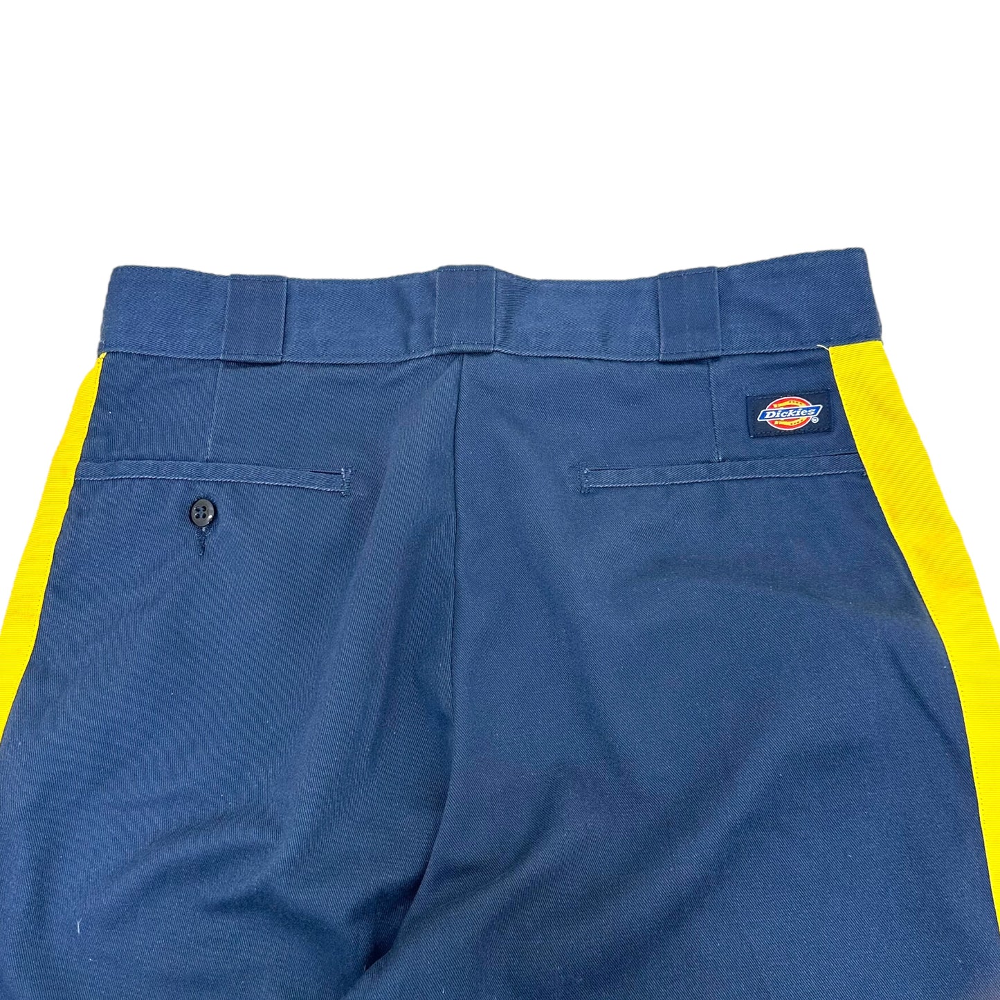 GN132 Dickies ディッキーズ ワークパンツ サイドライン 31×32 ネイビー×イエロー