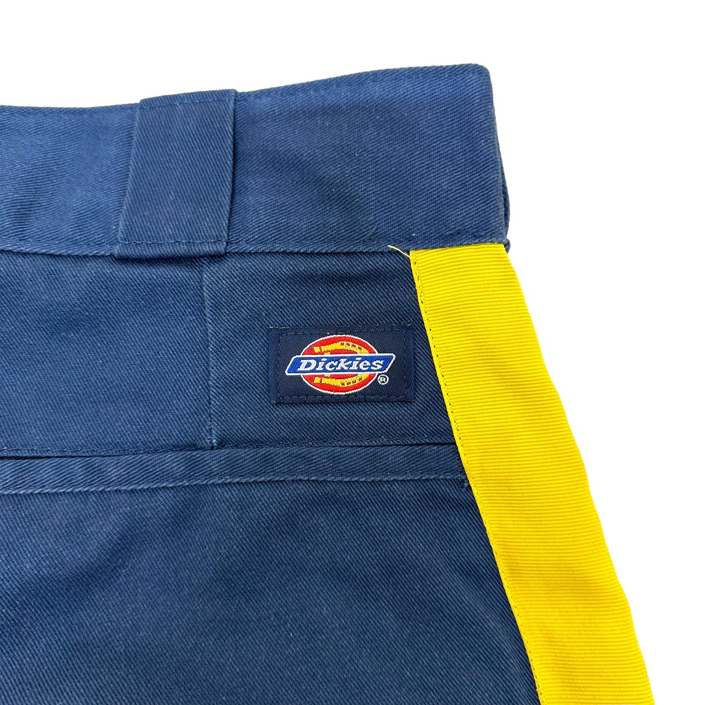 GN132 Dickies ディッキーズ ワークパンツ サイドライン 31×32 ネイビー×イエロー