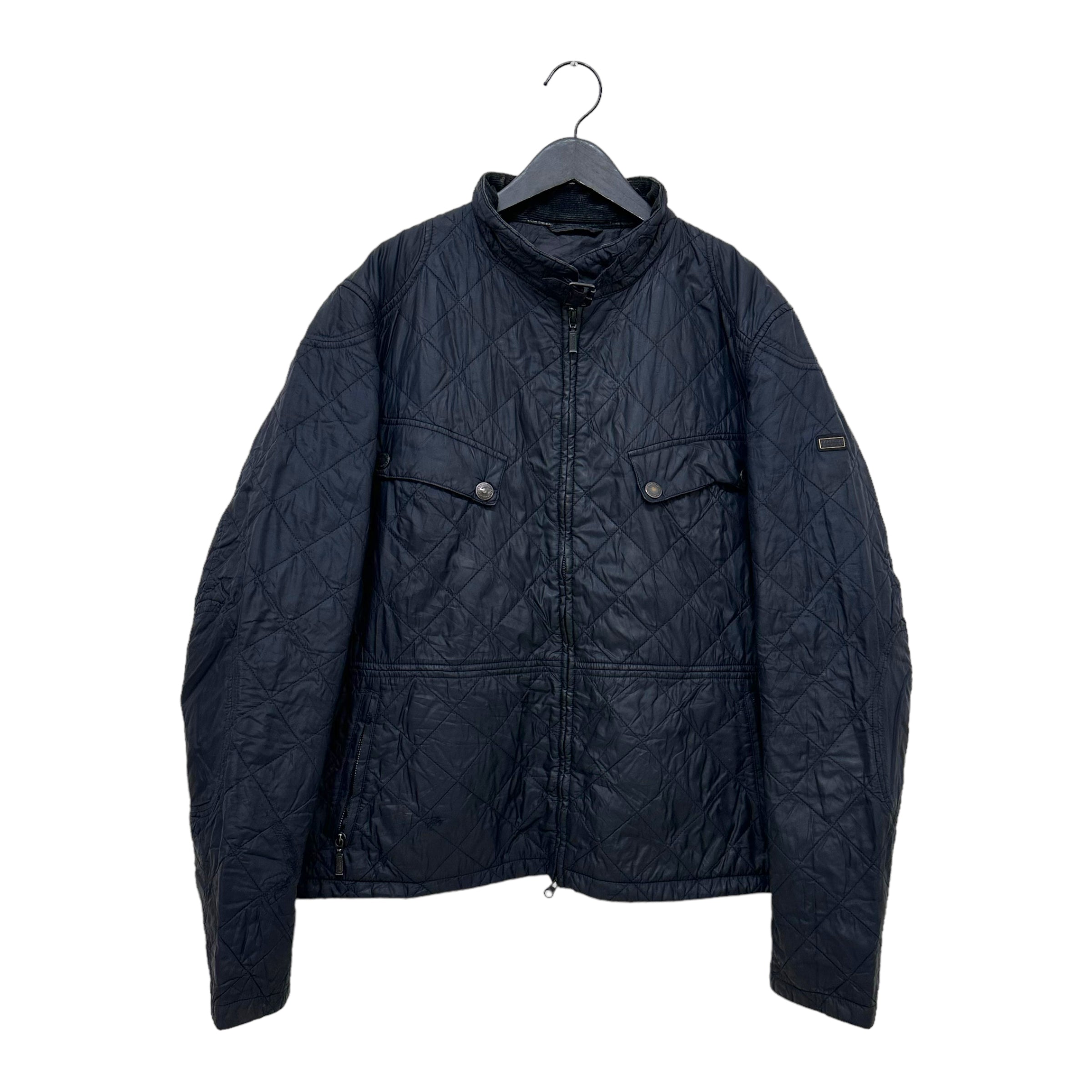 GN56 Barbour INTERNATIONAL バブアー キルティング ジャケット ネイビー系 サイズXXL