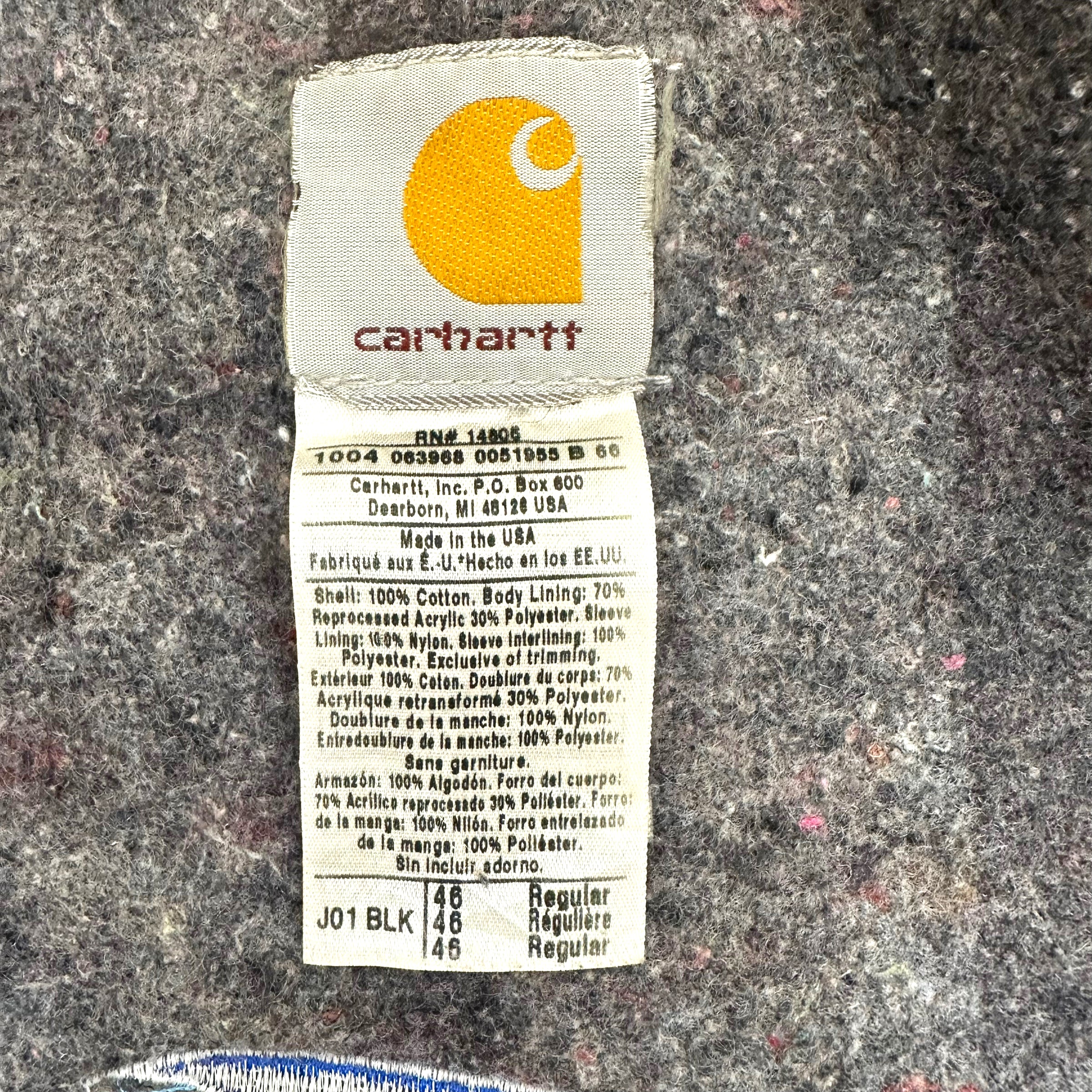 GN57 carhartt カーハート デトロイト ジャケット ネイビー系 USA製 サイズ 46 Regular