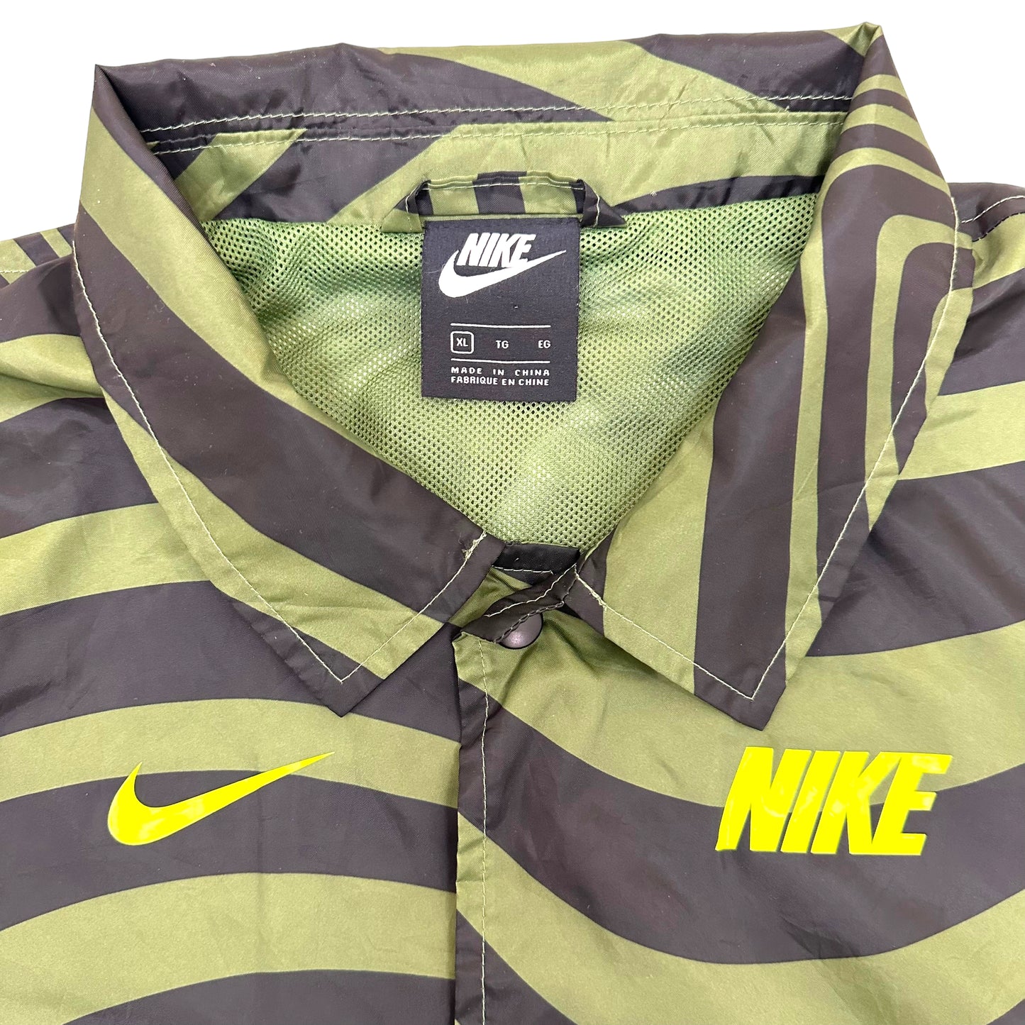 GN65 NIKE ナイキ Air Max Coaches Jacket ナイロン ジャケット サイズXL ブラック×グリーン