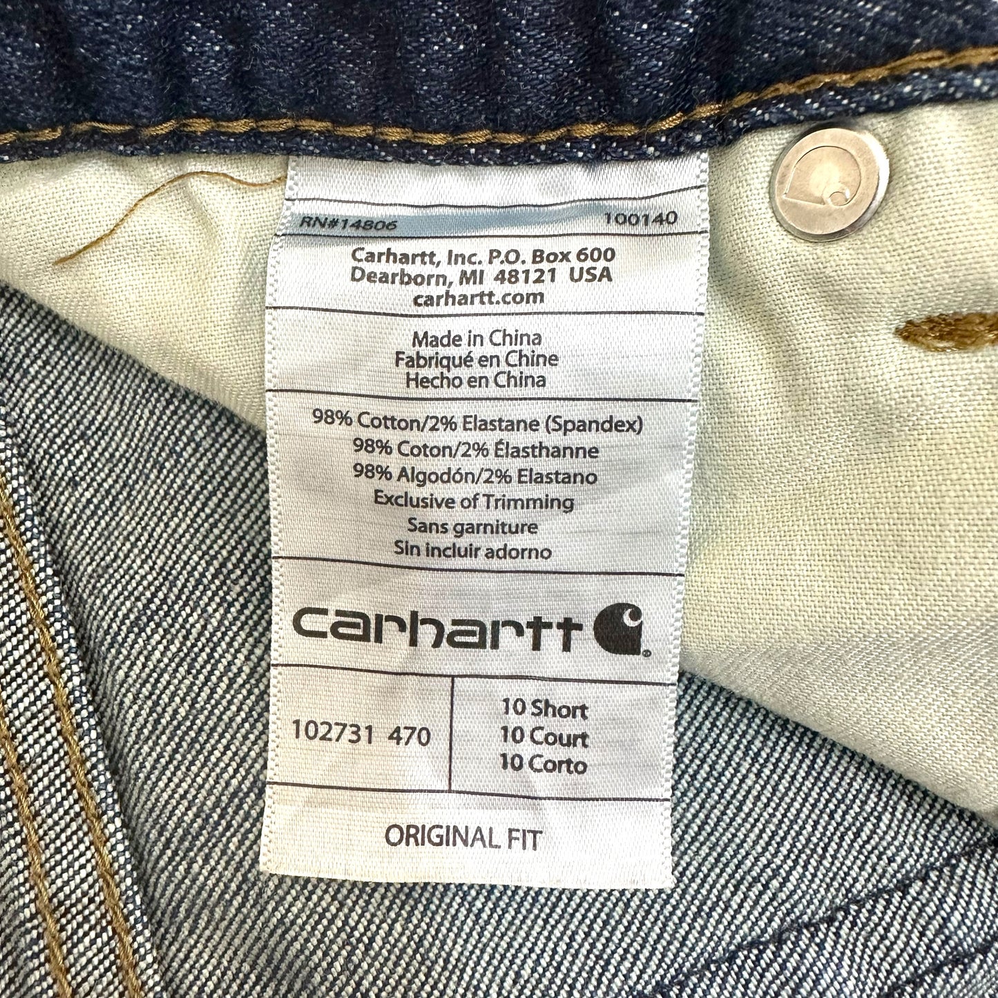 GN77 Carhartt カーハート ORIGINALFIT STRAIGHTLEG 10 SHORT デニム パンツ