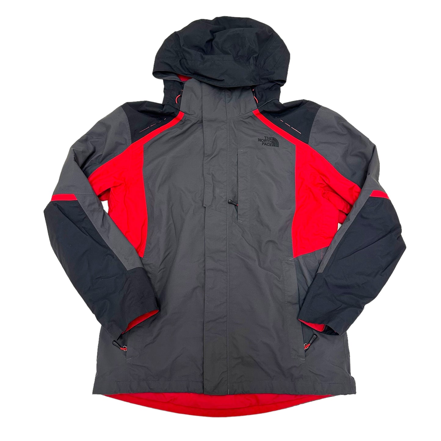 GN101 THE NORTH FACE HYVENT ナイロン マウンテン パーカー M メンズ グレー×レッド